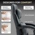 DOWINX Leather Office Chair, Ergonomic PU Gaming Computer Chair with Footrest, Lumbar Support, Swivel Wheels for Home, Office - LS-6653P